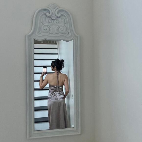 Satin Beaded Two Piece Set Handmade Vtg - Picture 3 of 7